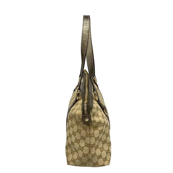 Auth GUCCI GG/Abbey 141470 Beige Light Brown Bronze Jacquard Leather - Picture 4 of 16